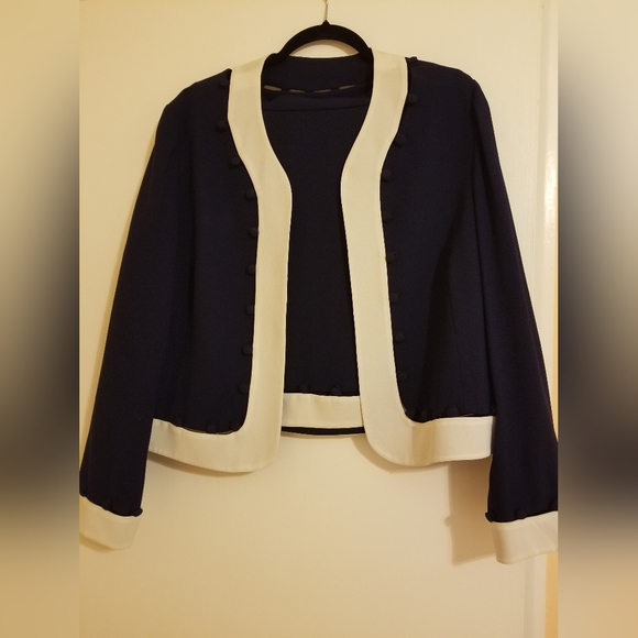 Skirt Suit De Classico Collection Navy Blue Coat Jacket Skirt Suit size 14 16 - Picture 3 of 11